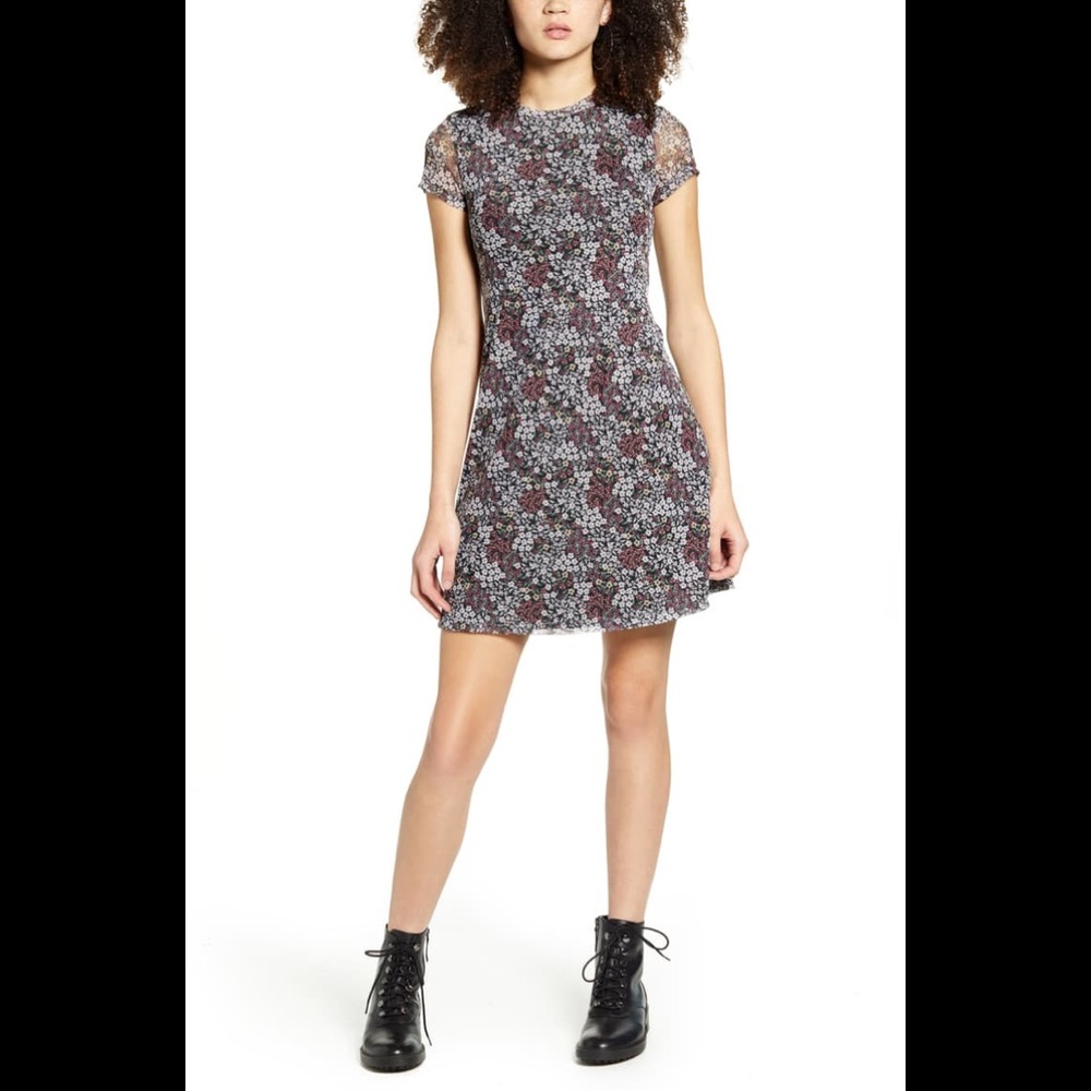 La La Land Creative Co Floral Mesh Dress